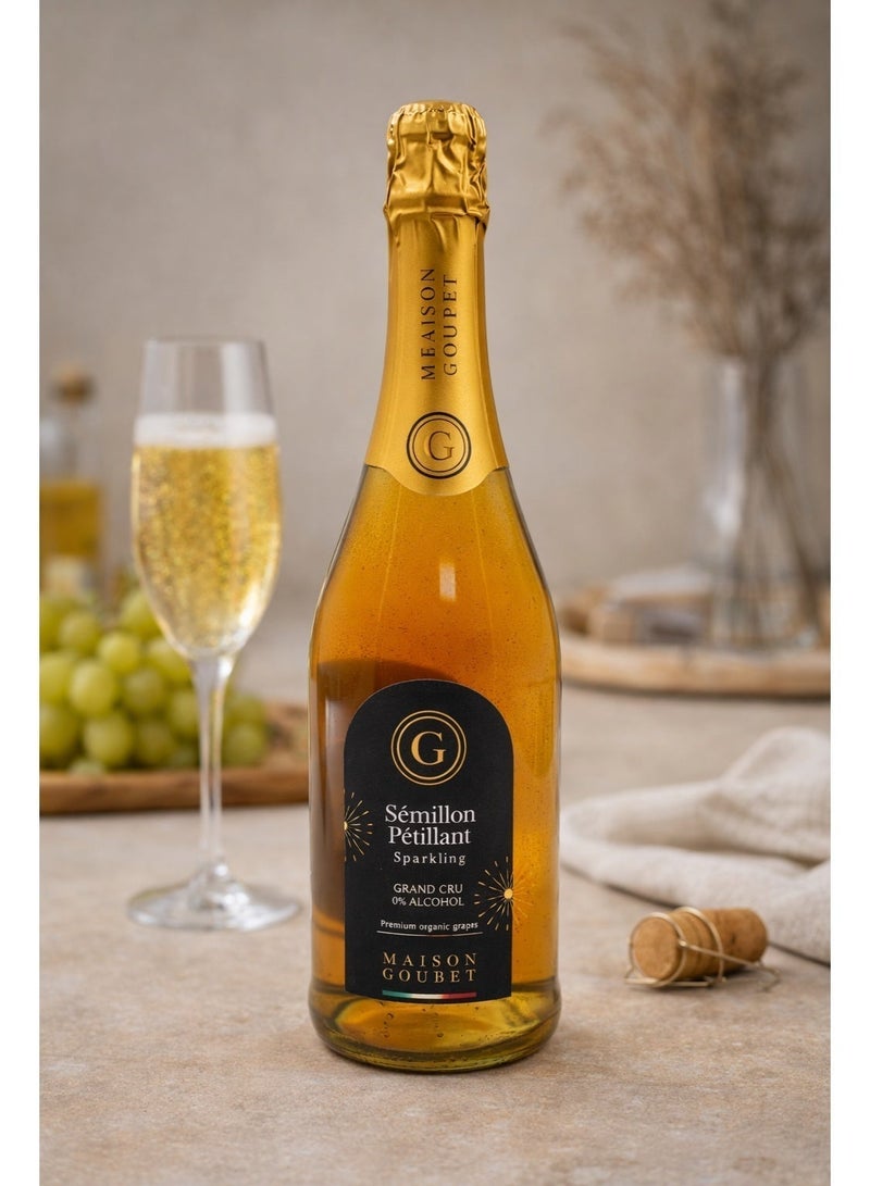 Maison Goubet Semillon Petillant Sparkling Drink 0% Alcohol Non Alcoholic Organic Grapes 750ml - Image 2